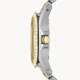 Fossil Riley White Dial Two Tone Steel Strap Watch for Women - ES3204