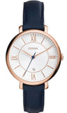 Fossil ES3843 Jacqueline Women's Watch – White Dial & Blue Leather Strap