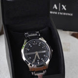 Armani Exchange Hampton AX2103 Men's Chronograph Watch – Black Dial with Silver-Tone Stainless Steel Strap