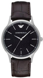 Emporio Armani AR11187 Renato Quartz Men's Watch – Black Dial & Brown Leather Strap