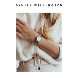 Daniel Wellington DW00100211 Iconic Link Women’s Watch – White Dial with Rose Gold Stainless Steel Strap