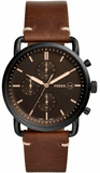 Fossil FS5403 Commuter Chronograph Men's Watch – Black Dial & Brown Leather Strap