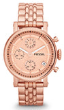 Fossil ES3380 Boyfriend Chronograph Women's Watch – Rose Gold Dial & Rose Gold Steel Strap