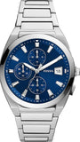 Fossil FS5795 Everett Chronograph Men’s Watch – Blue Dial & Silver Steel Strap