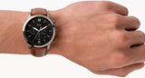 Fossil FS5512 Neutra Chronograph Men’s Watch – Grey Dial & Brown Leather Strap
