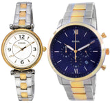 Fossil FS5706 Neutra Chronograph Men's Watch – Blue Dial & Two-Tone Steel Strap