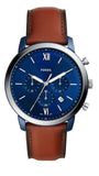 Fossil FS5791 Neutra Chronograph Men’s Watch – Blue Dial & Brown Leather Strap