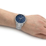 Fossil FS5792 Neutra Chronograph Men's Watch – Blue Dial & Silver Steel Strap