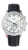 Fossil FS6023 Neutra Chronograph Men’s Watch – White Dial with Black Leather Strap