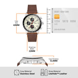 Fossil FS6042 Sport Tourer Men’s Chronograph Watch – White Dial with Brown Leather Strap