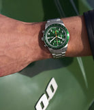 Fossil FS6048 Sport Tourer Men’s Chronograph Watch – Green Dial with Silver Stainless Steel Strap