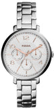 Fossil ES3738 Jacqueline Multifunction Women's Watch – White Dial & Silver Steel Bracelet