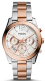 Fossil ES4135 Perfect Boyfriend Women's Watch – Mother of Pearl Dial & Two-Tone Steel Strap