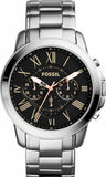 Fossil FS4994 Grant Chronograph Men's Watch – Black Dial & Silver Steel Bracelet