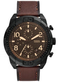 Fossil FS5875 Bronson Chronograph Men’s Watch – Brown Dial with Brown Leather Strap