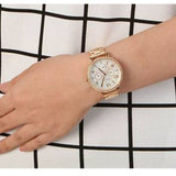 Fossil Rye Mother of Pearl White Dial Gold Steel Strap Watch for Women - ES3756