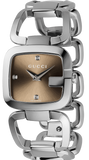Gucci YA125401 G-Gucci Women's Watch – Brown Dial & Silver Steel Bracelet