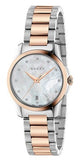 Gucci YA126544 G-Timeless Diamonds Women's Watch – Mother of Pearl Dial & Two-Tone Steel Bracelet