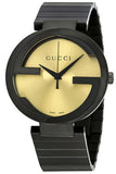 Gucci YA133209 Interlocking G Grammy XL Men's Watch – Gold Dial & Black Steel Bracelet