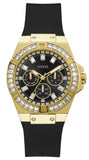 Guess GW0118L1 Venus Diamonds Quartz Women's Watch – Black Dial & Black Rubber Strap