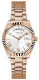 Guess GW0308L3 Luna Quartz Women's Watch – White Dial & Rose Gold Steel Strap