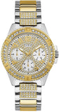 Guess W1156L5 Frontier Women's Watch – Gold Dial & Two-Tone Steel Strap with Chronograph Crystals