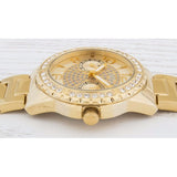 Guess Sassy Analog Quartz Gold Dial Gold Steel Strap Watch For Women - W0705L2