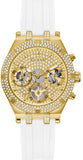 Guess GW0407L2 Heiress Diamonds Women's Watch – Gold Dial & White Rubber Strap