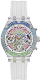 Guess GW0407L4 Glitz Pride Limited Edition Quartz Women's Watch – White Dial & White Rubber Strap