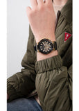 Guess GW0423G2 Matrix Multifunction Men’s Watch – Gold Dial & Black Rubber Strap
