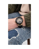Guess GW0423G2 Matrix Multifunction Men’s Watch – Gold Dial & Black Rubber Strap
