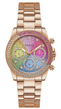 Guess GW0483L3 Confetti Multifunction Women's Watch – Multicolor Dial & Rose Gold Steel Bracelet