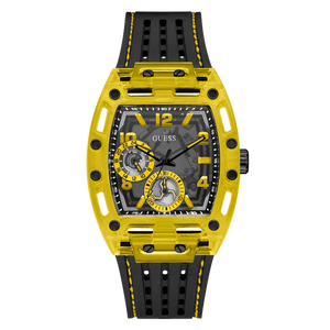 Guess Phoenix Chronograph Black Dial Black Rubber Strap Watch for Men - GW0499G2