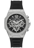 Guess GW0518G1 Momentum Chronograph Men's Watch – Black Dial with Crystals & Black Silicone Strap