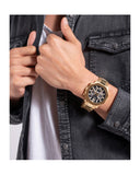 Guess GW0539G2 Edge Chronograph Men’s Watch – Black Dial & Gold Steel Strap