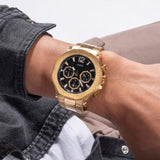 Guess GW0539G2 Edge Chronograph Men’s Watch – Black Dial & Gold Steel Strap