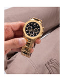Guess GW0539G2 Edge Chronograph Men’s Watch – Black Dial & Gold Steel Strap