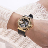 Guess GW0553L4 Fusion Chronograph Women’s Watch – Black Dial & Black Leather Strap