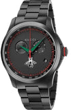 Gucci YA126269 G-Timeless Chronograph Men's Watch – Black Dial & Black Steel Bracelet