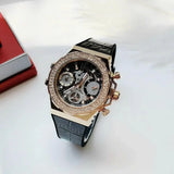 Guess GW0553L4 Fusion Chronograph Women’s Watch – Black Dial & Black Leather Strap