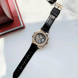 Guess GW0553L4 Fusion Chronograph Women’s Watch – Black Dial & Black Leather Strap