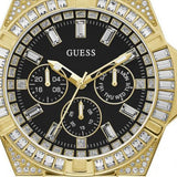 Guess Zeus Chronograph Diamonds Black Dial Black Silicone Strap Watch For Men - GW0208G2