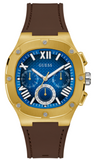 Guess GW0571G5 Headline Chronograph Men's Watch – Blue Dial & Brown Silicone Strap