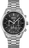 Hugo Boss 1513871 Champion Quartz Men's Watch – Black Dial & Silver Steel Strap