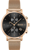 Hugo Boss 1513808 Integrity Men's Watch – Black Dial & Gold Mesh Bracelet