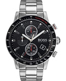 Hugo Boss 1513509 Rafale Chronograph Men's Watch – Black Dial & Silver Steel Strap