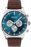 Hugo Boss 1513709 Pioneer Chronograph Men's Watch – Blue Dial & Brown Leather Strap
