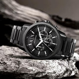 Armani Exchange Banks AX1722 Men's Chronograph Watch – Black Dial with Black Stainless Steel Strap