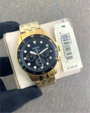 Fossil FS5836 FB-01 Chronograph Men’s Watch – Black Dial with Gold Steel Strap