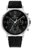 Tommy Hilfiger 1710381 Daniel Men's Watch – Black Dial & Black Leather Strap